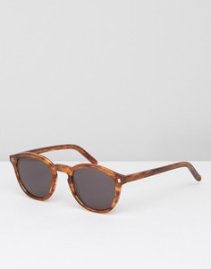 Круглые солнцезащитные очки янтарного цвета Monokel Nelson - Коричневый