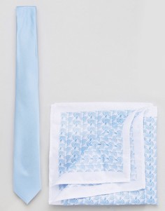 Галстук и платок для нагрудного кармана Burton Menswear - Синий