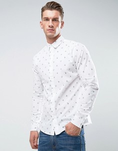 Облегающая рубашка с принтом Only & Sons - Белый
