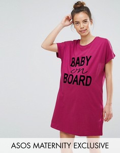 Футболка для беременных с принтом Baby On Board ASOS Maternity - Красный