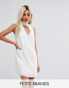 Платье-туника с высоким воротом и вырезом Fashion Union Petite - Белый