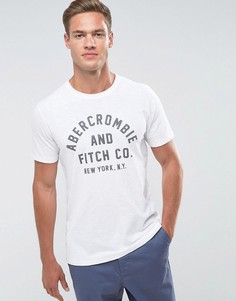 Белая футболка слим с логотипом Abercrombie & Fitch - Белый