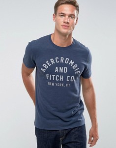 Облегающая футболка цвета индиго с логотипом Abercrombie & Fitch - Синий