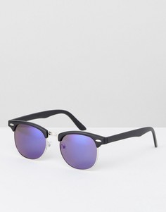 Солнцезащитные очки в стиле ретро с синими линзами ASOS - Синий