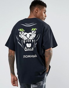 Oversize-футболка с принтом на спине HNR LDN - Черный Honour