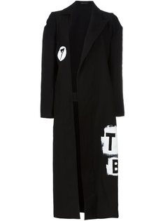 длинное пальто с принтами Yohji Yamamoto