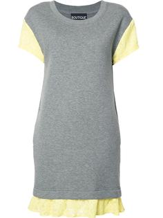 платье-футболка с кружевной отделкой Boutique Moschino