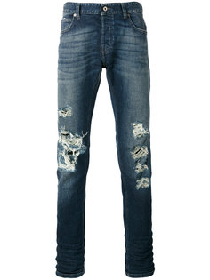 прямые джинсы с прорезными деталями Just Cavalli