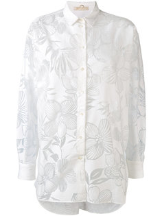полупрозрачная рубашка с цветочным узором  Mantu