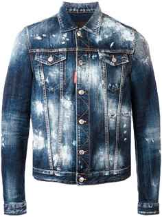 джинсовая куртка с эффектом разбрызганной краски Dsquared2
