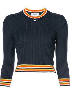 свитер с подолом в полоску Courrèges