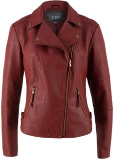 Куртка-косуха из искусственной кожи (красный) Bonprix