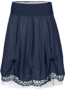 Двухслойная юбка (темно-синий/белый) Bonprix