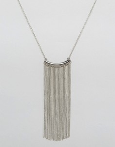 Фестивальное ожерелье с бахромой из цепочек Nylon - Серебряный