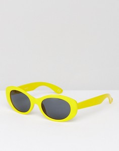 Солнцезащитные очки в желтой овальной оправе ASOS - Желтый