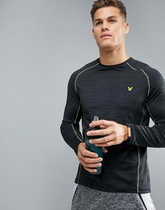 Черный лонгслив с контрастной окантовкой Lyle & Scott Fitness Jenkins - Черный