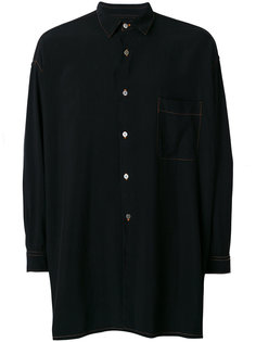длинная рубашка с контрастной строчкой Comme Des Garçons Vintage