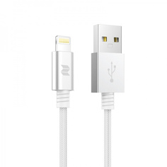 Аксессуар ROCK Space MFI Metal Charge & Sync USB-Lightning MFI 30cm White 15344