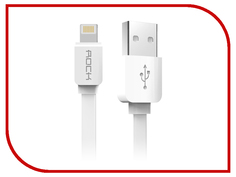 Аксессуар ROCK Flat USB - Lightning 1m White