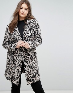 Шерстяное пальто с леопардовым принтом Elvi - Мульти