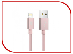 Аксессуар ROCK Space MFI Metal Charge & Sync USB-Lightning MFI 30cm Pink-Gold 15351