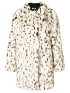 пальто с леопардовым принтом  MSGM