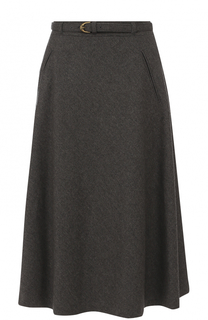 Шерстяная юбка-миди с поясом Ralph Lauren