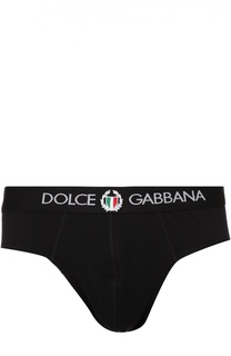 Хлопковые брифы с широкой резинкой Dolce &amp; Gabbana