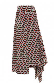 Шелковая юбка-миди асимметричного кроя Marni