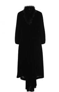 Платье ассиметричного кроя с меховой отделкой Simone Rocha
