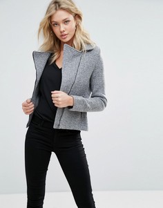 Короткая куртка с асимметричной молнией Zibi London - Серый