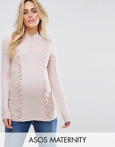 Джемпер с оборками ASOS Maternity - Розовый