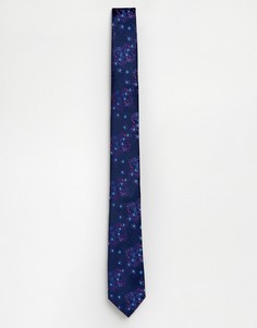 Фиолетовый галстук с цветочным принтом Burton Menswear - Фиолетовый