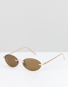 Круглые солнцезащитные очки без оправы Reclaimed Vintage Inspired - Золотой