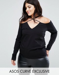 Топ с бретельками ASOS CURVE - Черный