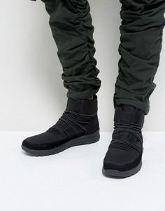 Черные высокие кроссовки-ботинки с удлиненными шнурками ASOS - Черный