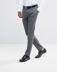 Темно-серые фактурные брюки зауженного кроя ASOS - Серый