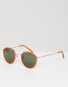 Круглые солнцезащитные очки ASOS - Оранжевый