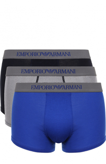 Комплект из трех хлопковых боксеров с эластичной резинкой Emporio Armani