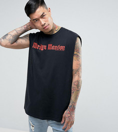 Черная свободная футболка без рукавов с принтом Marylin Manson Reclaimed Vintage Inspired - Черный