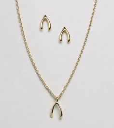 Подарочный набор с ожерельем и серьгами Orelia - Золотой