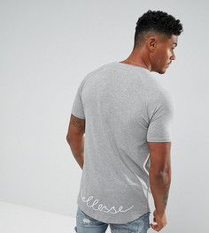 Серая обтягивающая футболка с асимметричным краем и логотипом Ellesse - Серый