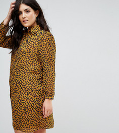 Платье-рубашка с леопардовым принтом Fashion Union Plus - Желтый