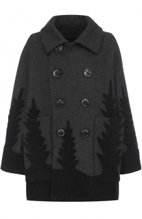 Двубортное шерстное пальто с накладными карманами Dsquared2
