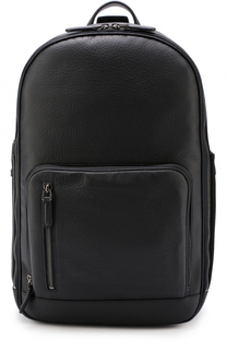 Кожаный рюкзак с внешним карманом на молнии Ermenegildo Zegna