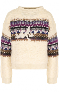 Шерстяной пуловер свободного кроя с принтом Isabel Marant Etoile