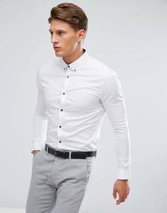 Облегающая эластичная рубашка Burton Menswear - Белый