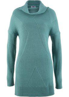 Удлиненный пуловер в стиле оверсайз (минерально-синий) Bonprix