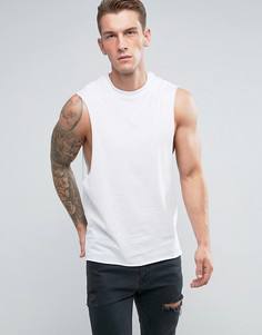 Белая футболка без рукавов с заниженными проймами River Island - Белый