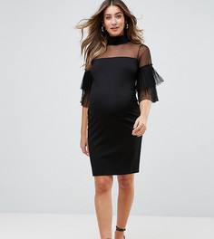 Платье миди с отделкой на рукавах GeBe Maternity - Черный